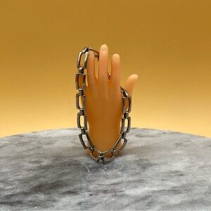 Vintage square links silver bracelet 925 - 00G08U